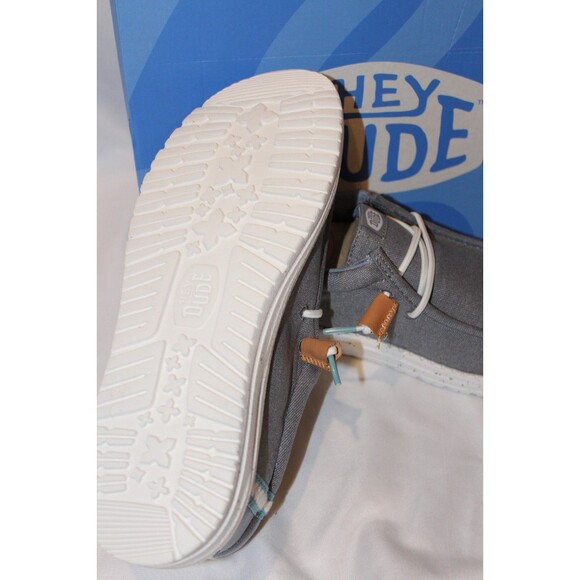 Hey Dude Men\'s Wally Summer Craft Linen Shoes‎ Monument Gray Blue NIB main image 5